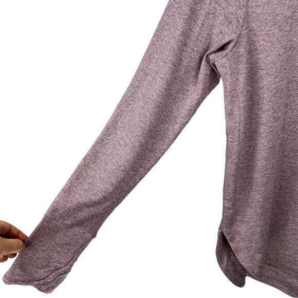 Athleta Uptempo Long Sleeve Stretch Top Size Medium Sugarplum Mauve Heather - Picture 5 of 7